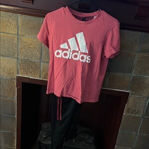 Adidas Pink T-Shirt and jogger set